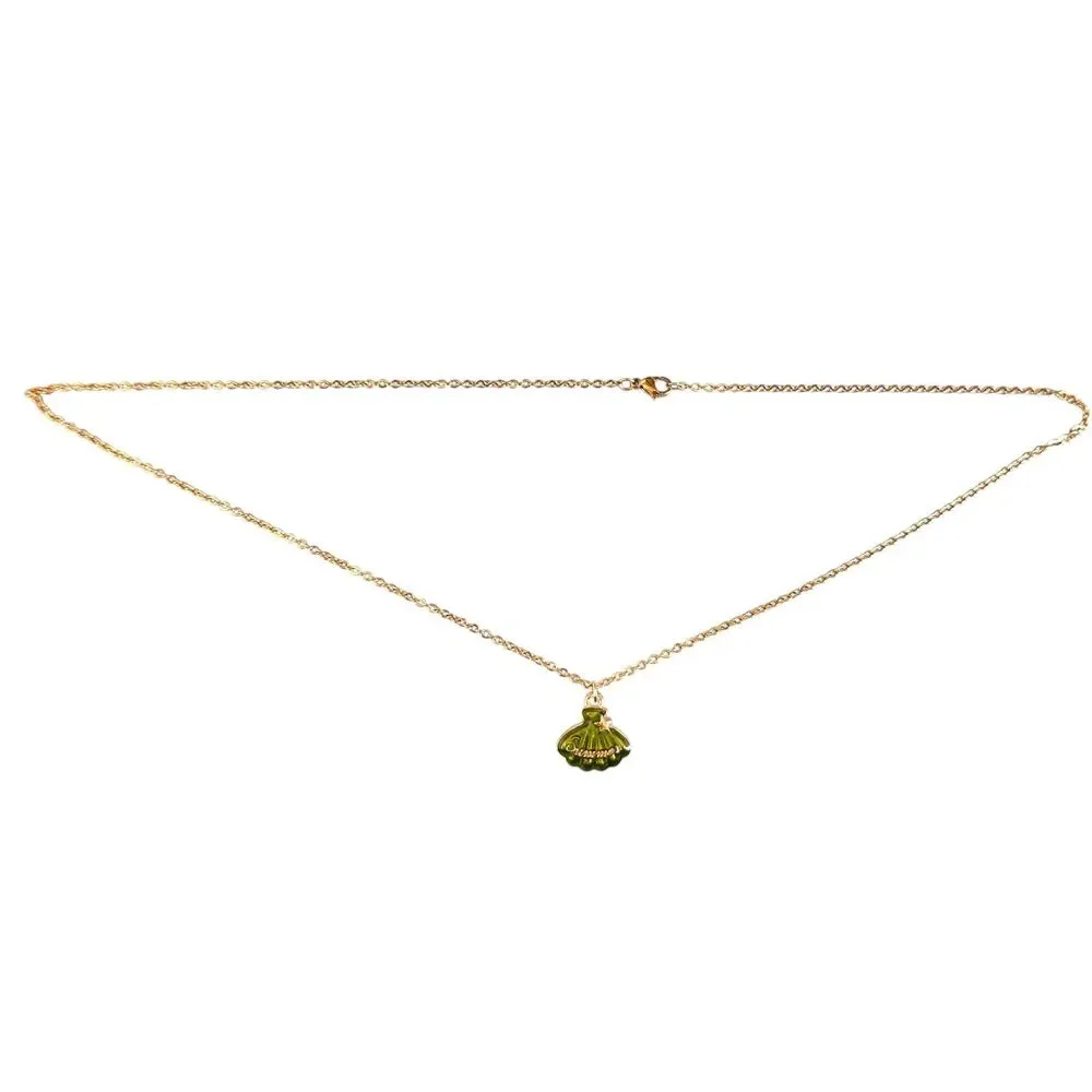 Summer Shell Enamel Gold Plated Hypoallergenic Necklace #7103